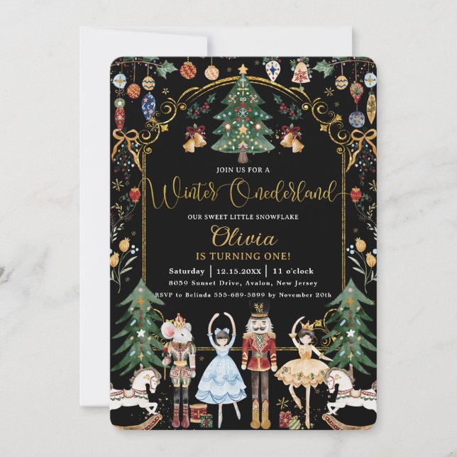 Invitation Nutcracker Winter Onederland 1er anniversaire (Devant)
