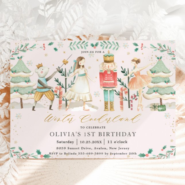 Invitation Nutcracker Winter Onederland 1er Birthday Inv (Créateur téléchargé)