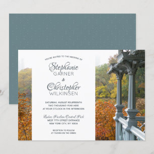 Invitation NYC Pavillon Dames Automne Central Park Mariage