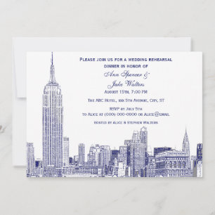 Invitation NYC Skyline 01 Etchd do-it-yourself repas de répét