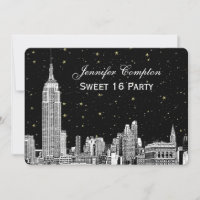 NYC Skyline Etch Starry do-it-yourself BG Color SQ