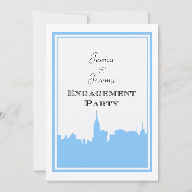 Invitation NYC Skyline Lt Blue Silhouette #2 do-it-yourself F (Devant)