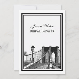Invitation NYC Skyline Pont de Brooklyn #2  Enterrement de vi