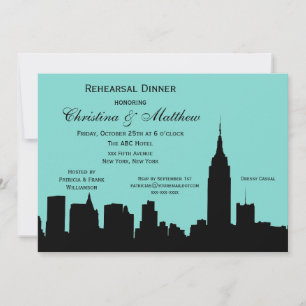 Invitation NYC Skyline Silhouette Dîner de répétition #E