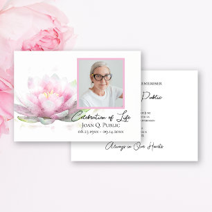 Invitation Nymphéa rose aquarelle célébration de la vie