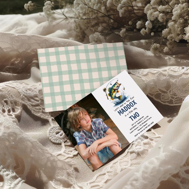 Invitation O-Fish-Ally Deux pêcheurs 2e anniversaire (Créateur téléchargé)