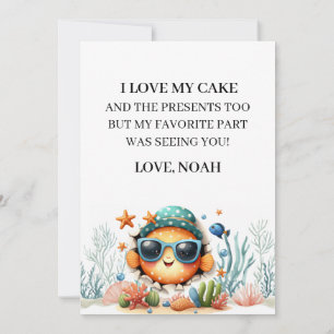 Invitation O-Fish-Ally The Big One Fishing Anniversaire merci