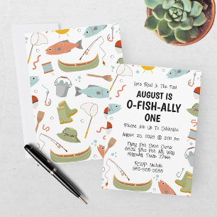 Invitation O-Fish-Ally Un Anniversaire de 1 an pour Enfants P
