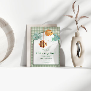 Invitation o poisson allié un garçon 1er anniversaire