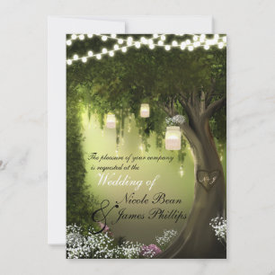 Invitation Oak Tree Rustique Enchanted Forest Garden Mariage