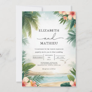 Invitation Oasis tropicale Mariage d'arc floral