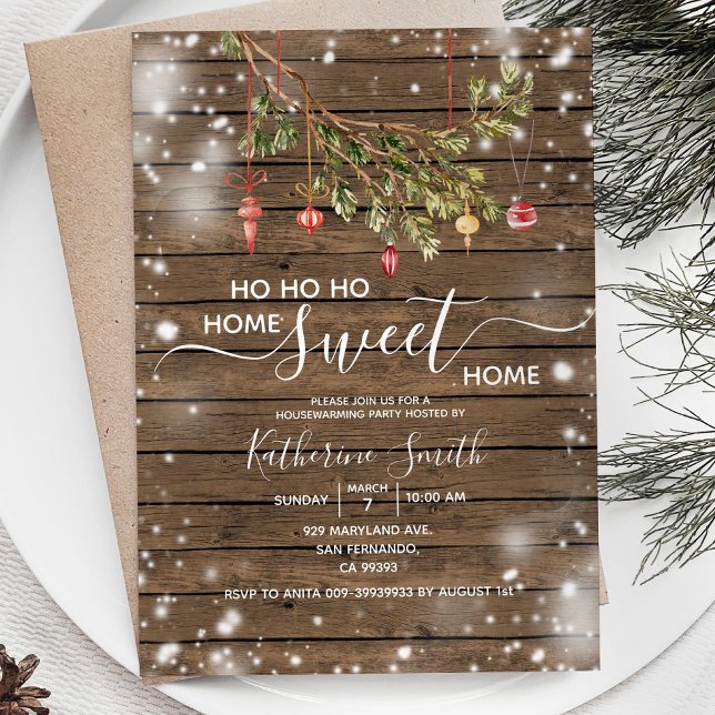 Invitation Objet de Noël en bois pour pendaison de crémaillèr (Créateur téléchargé)