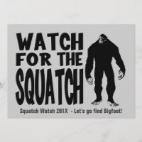 Observez pour l'invitation de chasse de Squatch