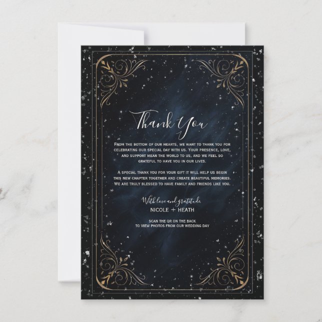 Invitation Obsidian Oracle Midnight Elegance Shimmer Mariage (Devant)