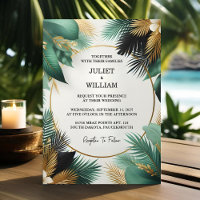 Obtenez Wreath Palm Tree Beach Vert Et Gold Mariag
