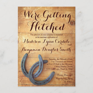 Invitation Obtenir Hitched Double Horseshoe Wedding Invite