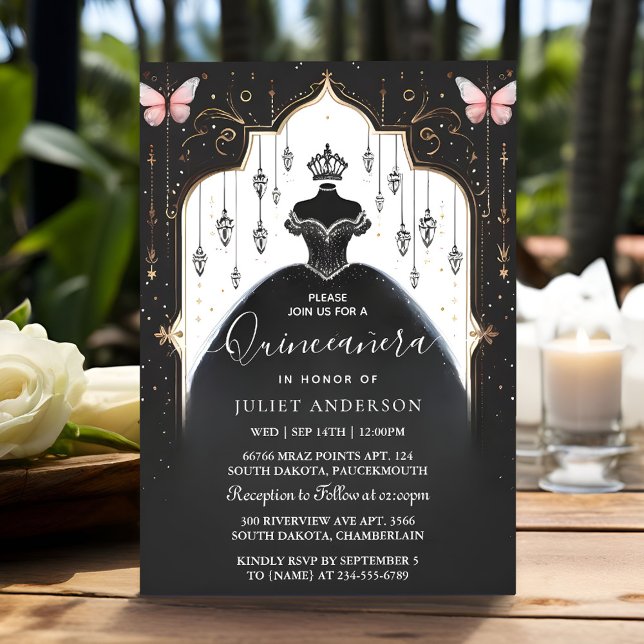 Invitation Obtenir Tiara Famille Latina Girl Espagnol Quincea (Créateur téléchargé)