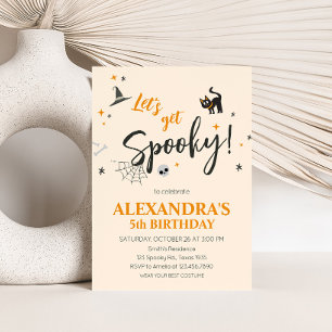 Invitation Obtenons Éffrayant Chat Halloween fête d'anniversa