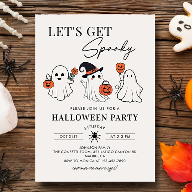 Invitation Obtenons Éffrayant Ghost Halloween Party Invitatio (Créateur téléchargé)