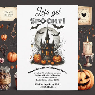 Invitation Obtenons Éffrayant Hauné House Party Eerie Bats We