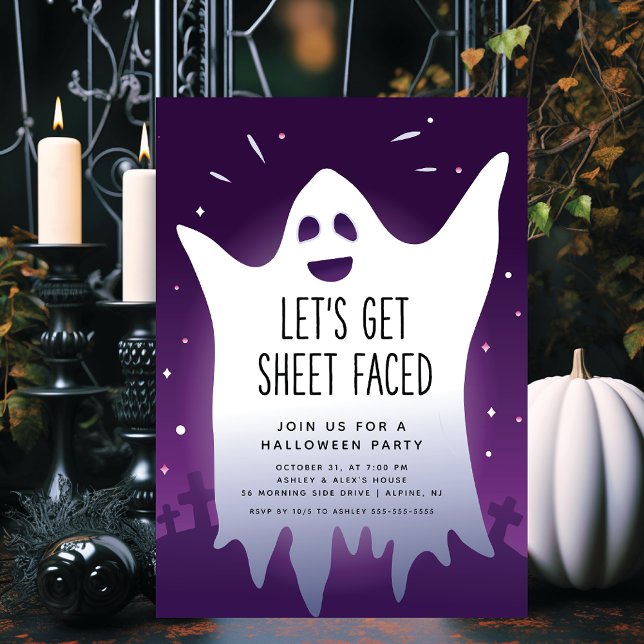 Invitation Obtenons la feuille face à l'Halloween (Créateur téléchargé)