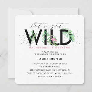 Invitation Obtenons le Flamant rose Tropical Wild Bachelorett