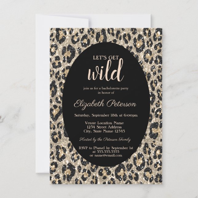 Invitation Obtenons Wild Parties scintillant Empreinte de léo (Devant)