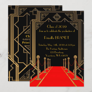 Invitation Obtention du diplôme, style de Gatsby, style de