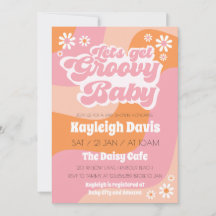 Obtient Super Retro les années 70 Baby shower Invi