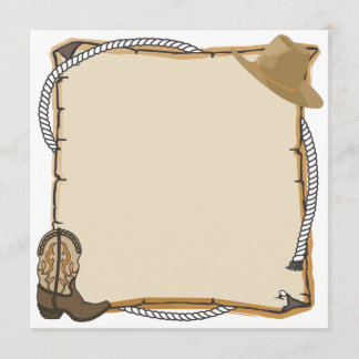 Invitation occidental de partie de pays (blanc)