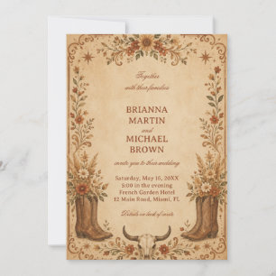Invitation Occidental Rustique Vintage