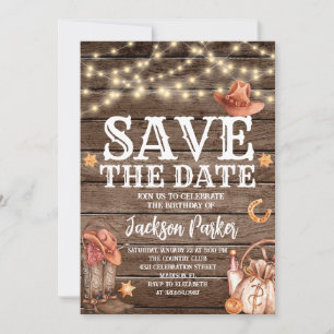 Invitation Occidental Sauver la date Anniversaire Pays Annive