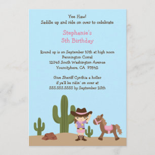 Invitation occidentale de fête d'anniversaire de