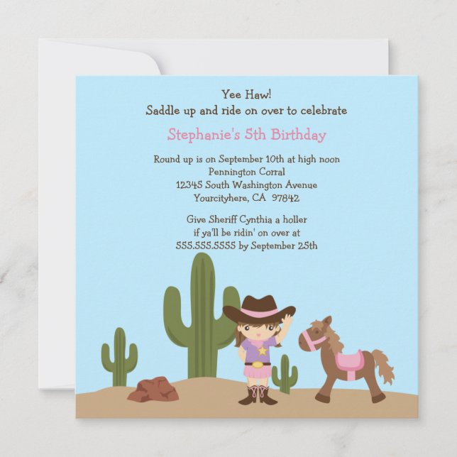 Invitation occidentale de fête d'anniversaire de (Devant)