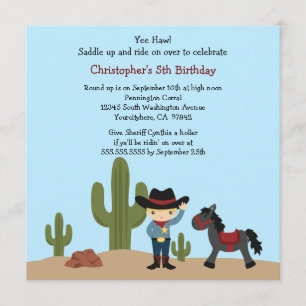 Invitation occidentale de fête d'anniversaire de