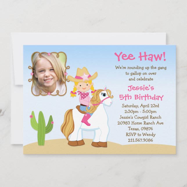 Invitation occidentale de fête d'anniversaire de (Devant)