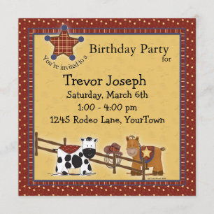 Invitation occidentale de partie d'anniversaire,