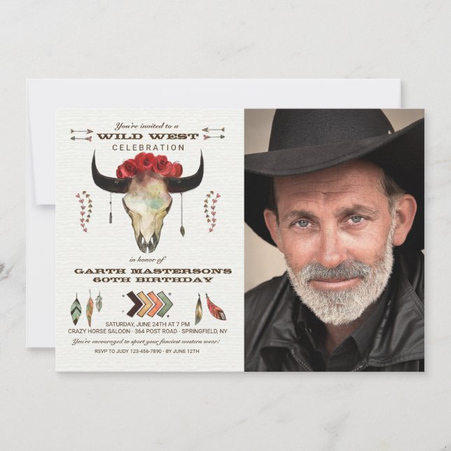 Invitation occidentale de photo d'éléments (Devant)