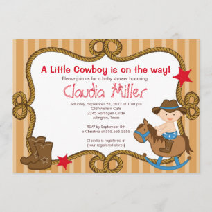 Invitation occidentale mignonne de baby shower de