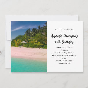 Invitation Océan aigue-marine Plage tropicale Paysage Anniver