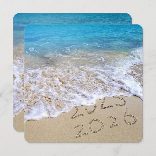 Invitation Ocean Beach 2025 Fête du Nouvel An (Devant / Derrière)