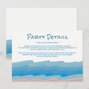 Invitation Ocean Beach Birthday Party Détails