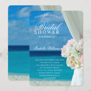 Invitation Océan Bleu & Fête des mariées de sable Plage Fleur