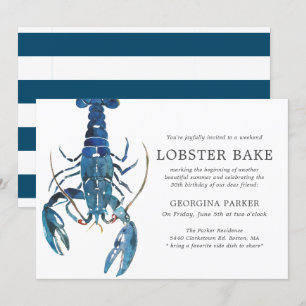Invitation Ocean Blue Lobster Bake Anniversaire   Réparti