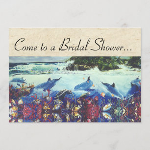 Invitation Océan Dolphin Sea Turtle Fête des mariées de poiss