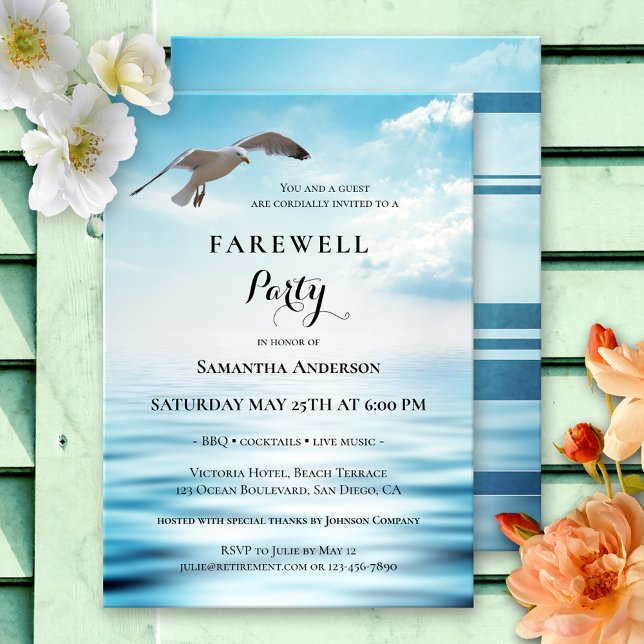Invitation Ocean Freedom Farewell Retirement Party (Créateur téléchargé)