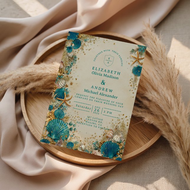 Invitation Ocean Inspired Seashell Wedding (Créateur téléchargé)