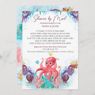 Invitation Ocean Sea Baby shower Coloré Octopu Par Courrier