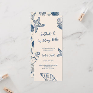 Invitation Ocean Seashells et cloches de mariage de mariée