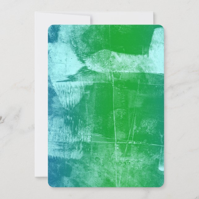 Invitation Ocean Sky Blue Green Baby shower Abstrait (Devant)